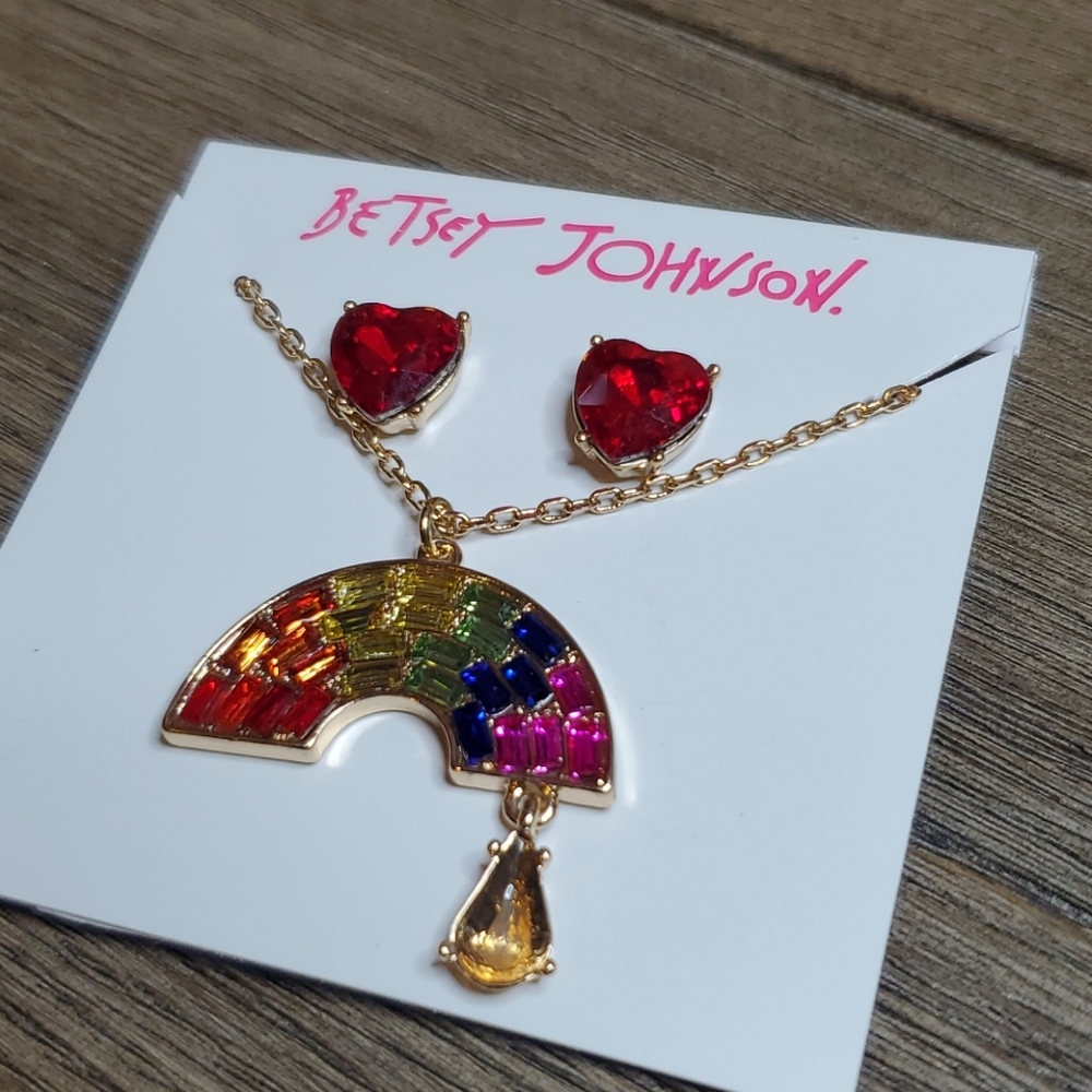 Betsey Johnson Hearts + Rainbow Set